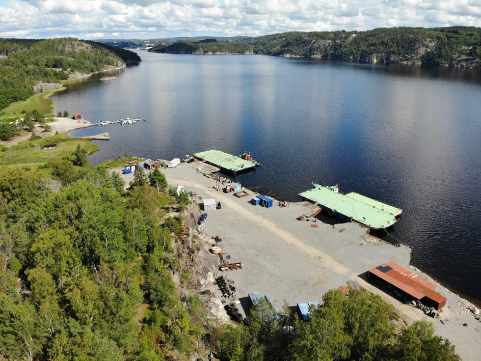 Vy över Hälle Hamn i Idefjorden.